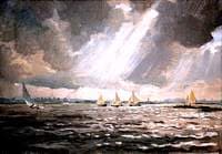 Yachts Racing at Loosdrecht, The Netherlands
