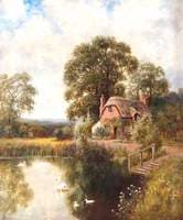 Landscape with a Thatched Cottage and a Lake