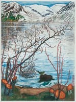 Bird on a Stone (woodcut)