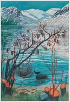 Bird on a Stone (woodcut)
