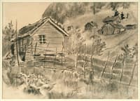 Landscape with Hay Rack and House