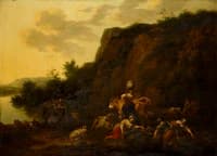 Landscape with a Milkmaid and Women Gathering Reeds