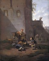 A Muleteer and Two Men Playing the Game of Morra