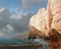 Sea Beating against a Rocky Cliff
