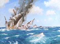 U-Boat Sinking Barque by Gunfire