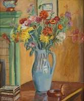 Flowers in Blue Vase
