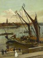 Unloading the Barge, Lindsey Wharf