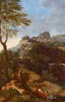 A Mountainous Italianate Landscape with Figures