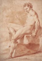 A Seated Male Nude