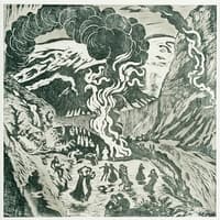 Midsummer Eve Bonfire (woodcut)