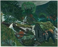 Milling Weather (woodcut)