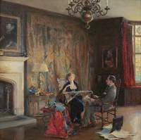 Lord and Lady Lee of Fareham in the Great Hall at Chequers