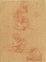 Two Nude Children Lifting a Cudgel