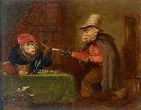 From a Set of Four Singeries: A Monkey Holding Up a Notary