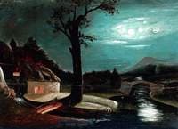Landscape with Cottage, River and Bridge