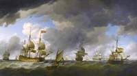 A Flagship, Wearing the Flag of a Vice Admiral of the Red, before the Wind off the English Coast....