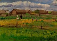 Landscape with Field and Houses
