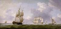 A Ship before a fresh Breeze and another to Leeward