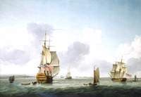 A Two-Decker and a Frigate Running into the Thames off Gravesend