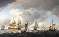 An English Vice-Admiral of the Red and His Squadron at Sea
