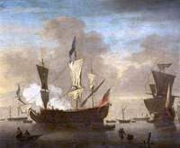 British Warships at Anchor