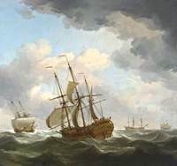 East Indiamen in a Gale