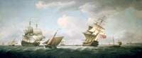 Shipping in a Breeze, with a Cutter close-hauled in the foreground