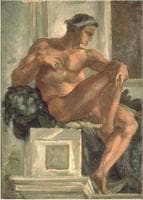 'Ignudo' after Prophet Jeremiah (after Michelangelo)