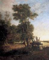 Woodlands with a River and Barges with Sails