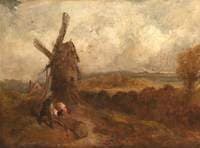 Woodcutters by a Windmill