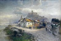 View from the Rhine of the Castle Located High above the River