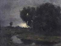 Moonlit River Landscape