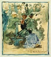 Ladies Seated on a Bench