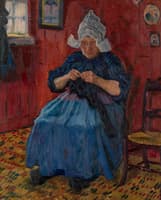 Old Lady Knitting