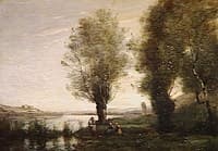 Rest under the Trees beside a Lake
