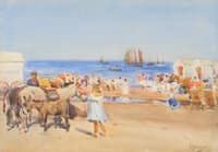 Figures on the Beach at Whitby