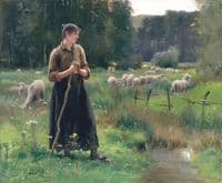 Peasant Girl with Sheep