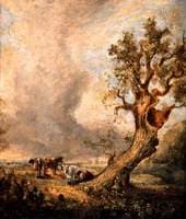 Landscape with Trees and Cattle