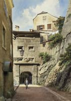 Salzburg, Pedestrians at Stone Gate