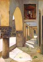 Colonnaded Street Scene, Serravalle, Italy