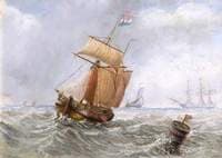 Two-Masted Ship at Sea
