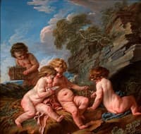 Putti Playing with Birds