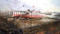 Launch of the 'Fuji' at Blackwall