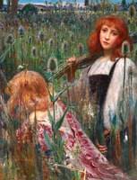 Girls Gathering Flowers