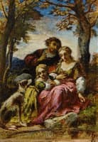 Figures and a Dog in a Landscape
