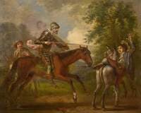 Don Quixote Attacking the Barber to Capture the Basin