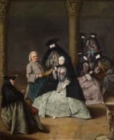 Masked Party in a Courtyard
