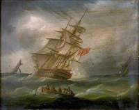 A Frigate and a Revenue Cutter Chasing a French Smuggler