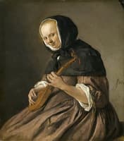 Woman Playing the Cittern