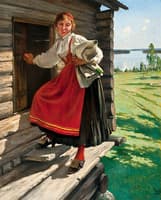 Girl in a Moran Costume